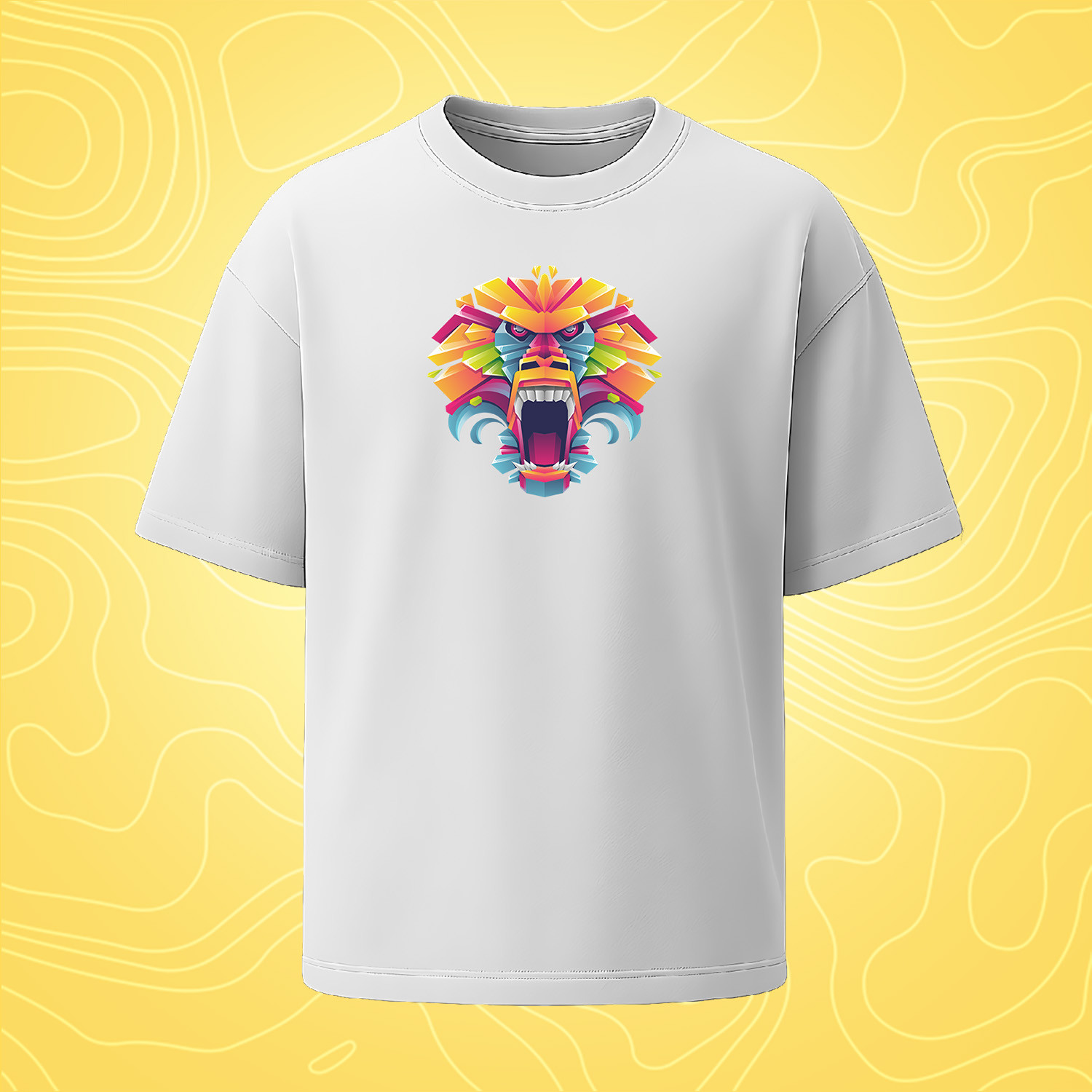 Baboon Colorful Graphic Oversize Black Tees